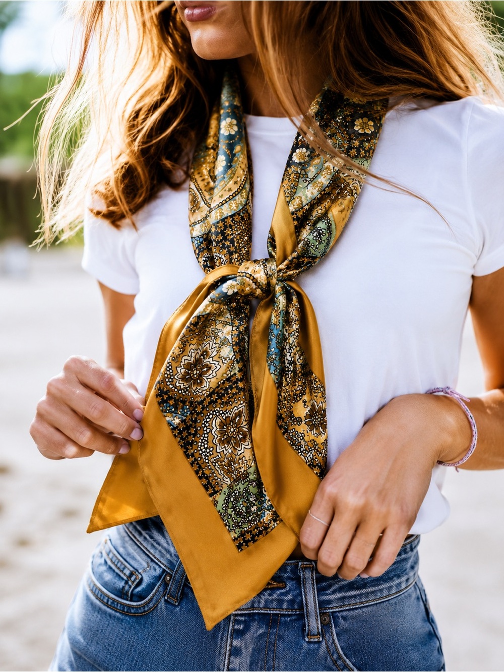 Milan Gold Paisley Scarf
